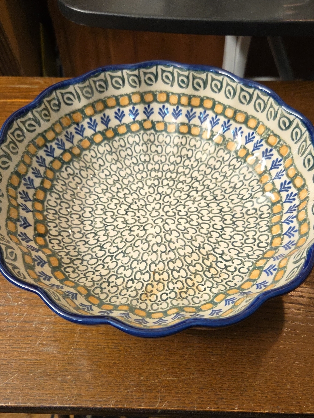 POLISH POTTERY Scalloped Bowl
